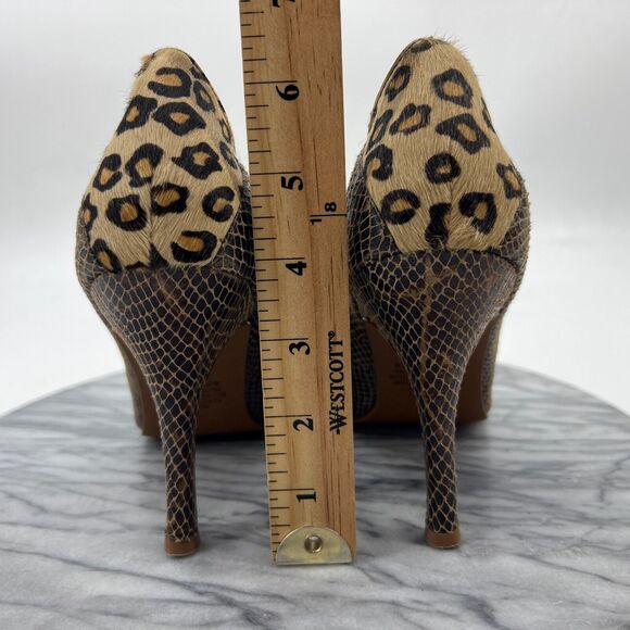 Spiegel Pumps Womens 10B Leopard Print Textured Leather Stiletto Cap Toe Heel - Picture 3 of 11